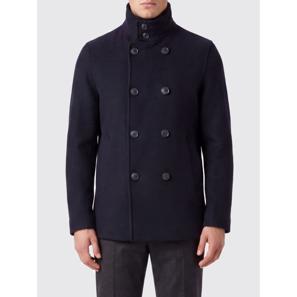 Herno Men Resort Double-Breasted High Neck Short Coat Herno In Viscose Blend
